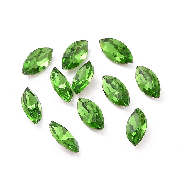 

PandaHall Glass Rhinestone Cabochons, Pointed Back & Silver Back Plated, Horse Eye, Olivine, 10x5x3mm Glass Rhinestone Horse Eye Green