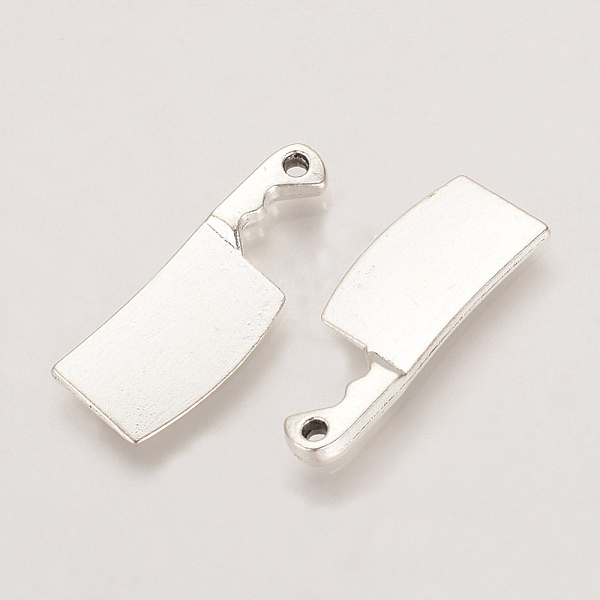 

PandaHall Tibetan Style Alloy Pendants, Kitchen Knife, Cadmium Free & Lead Free,, Antique Silver, 23.5x9x2mm, Hole: 1mm, about 750pcs/1000g...