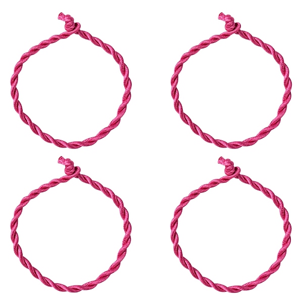 PandaHall Nylon Rattail Satin Cord Bracelet Making, Camellia, 190x3mm Nylon Pink