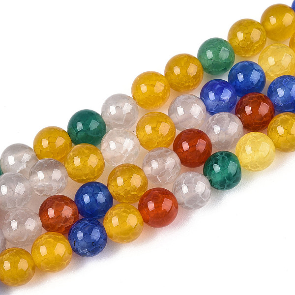 Natural Crackle Agate Beads Strands