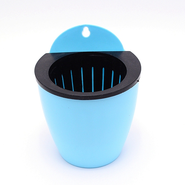 

PandaHall Wall Hanging Plastic Planter Container Vase, Perfect for Home Decoration, Column, Sky Blue, 10.7x13.5x9cm, Hole: 7.5x12mm Plastic...