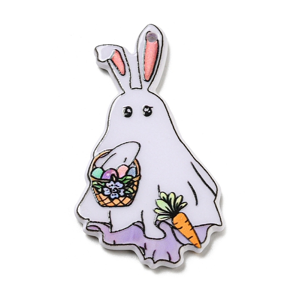 

PandaHall Opaque Acrylic Sided Pendants, Rabbit, White, 45x25x2.5mm, Hole: 2.1mm Acrylic Rabbit White