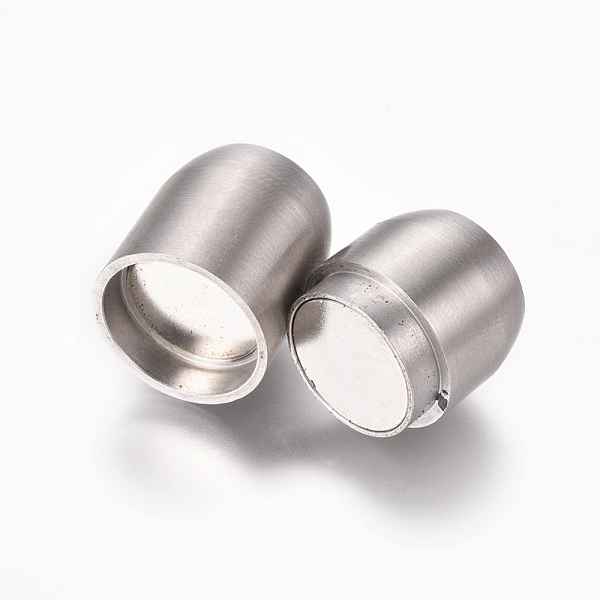 

PandaHall 304 Stainless Steel Magnetic Clasps with Glue-in Ends, Matte, Column, Stainless Steel Color, 25x14mm, Hole: 10.5mm 304 Stainless...