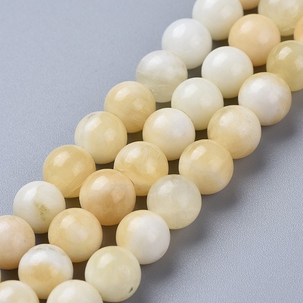 

PandaHall Natural Honey Jade Beads Strands, Round, 8~8.5mm, Hole: 0.8mm, about 46pcs/strand, 14.96 inch(38cm) Other Jade Round