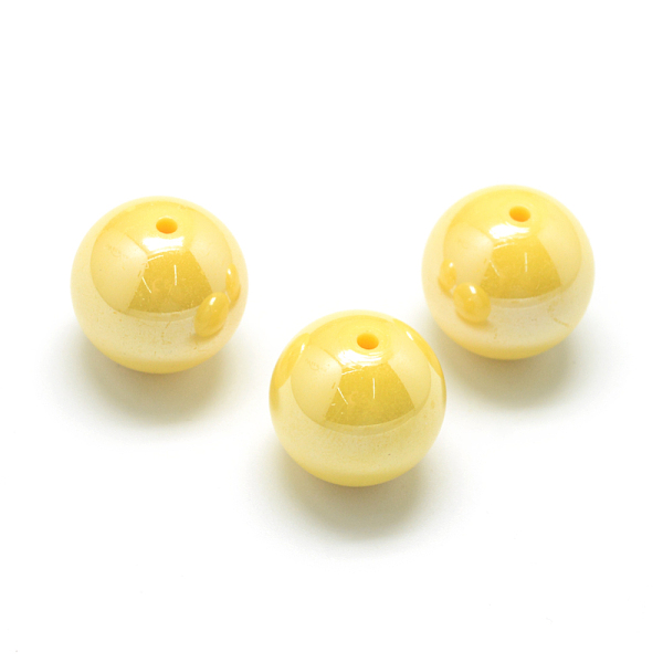 

PandaHall Pearlized Style Acrylic Beads, Round, Yellow, 12mm, Hole: 2mm, about 530pcs/500g Acrylic Round Yellow