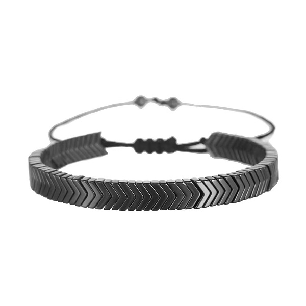 

PandaHall Synthetic Hematite Braided Bead Braeclet, Arrow Hematite Arrow