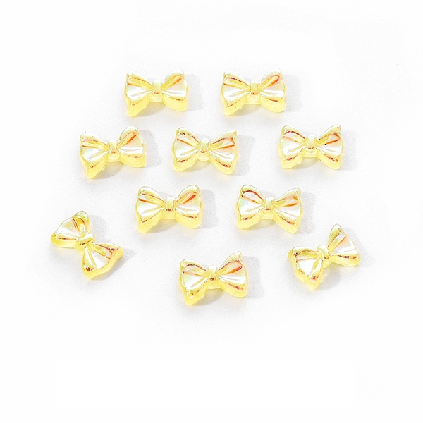 

PandaHall Electroplated Bowknot Resin Cabochons, Nail Art Decoration Accessories, Yellow, 11x7.5x3mm, 10pc/bag Resin Bowknot Yellow