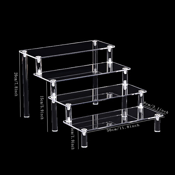 4-Tier Acrylic Action Figures Display Riser Stands