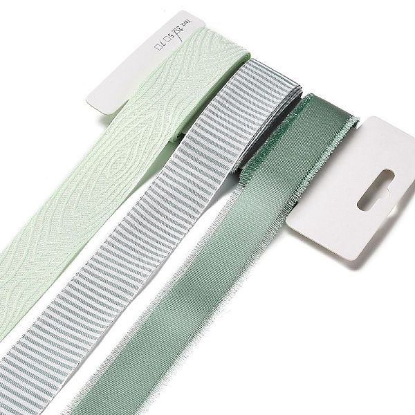 

PandaHall 9 Yards 3 Styles Polyester Ribbon, for DIY Handmade Craft, Hair Bowknots and Gift Decoration, Light Green Color Palette, Pale...