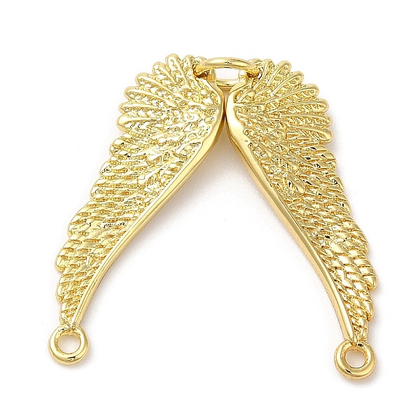 

PandaHall Eco-Friendly Brass Pendants, with Jump Ring, Lead Free & Cadmium Free, Angel Wings Charm, Real 18K Gold Plated, 25x27x1.5mm, Hole...