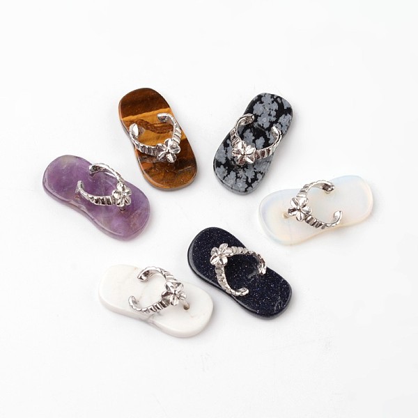 Slippers Natural & Synthetic Mixed Stone Pendants