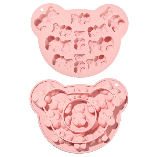 

PandaHall Bear Food Grade Silicone Molds, Fondant Molds, for DIY Cake Decoration, Chocolate, Candy, UV Resin & Epoxy Resin Making, Pink...