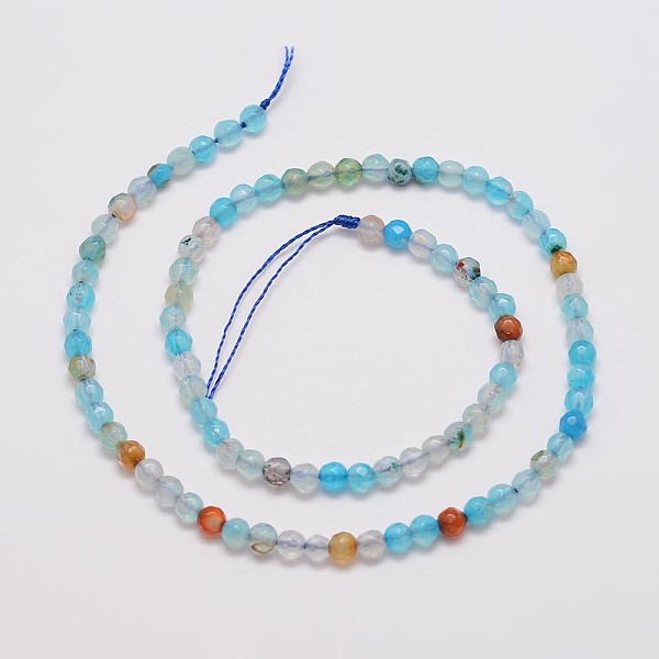 

PandaHall Natural Agate Bead Strands, Dyed, Faceted, Round, Turquoise, 4mm, Hole: 0.8mm, about 90~92pcs/strand, 14 inch Natural Agate Round..., Green