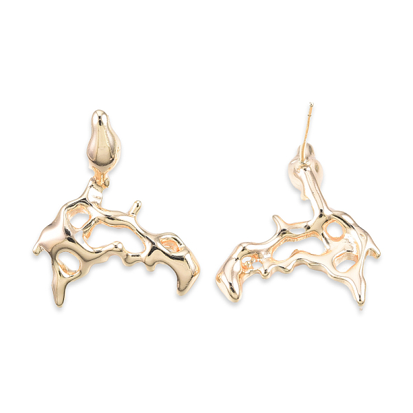 

PandaHall Brass Twist Dangle Stud Earrings for Women, Cadmium Free & Nickel Free & Lead Free, Real 18K Gold Plated, 24.5x21.5mm, Pin: 0.7mm...