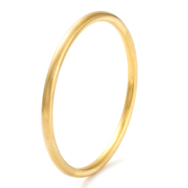 

PandaHall Ion Plating(IP) 304 Stainless Steel Plain Bangles, Real 18K Gold Plated, Inner Diameter: 2-1/8 inch(5.5cm), Wide: 4mm 304...