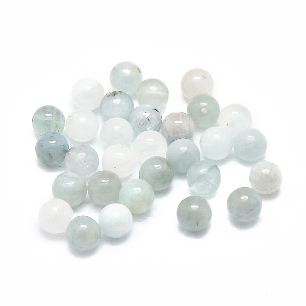 

PandaHall Natural Aquamarine Beads, Round, 6mm, Hole: 0.8mm Aquamarine Round