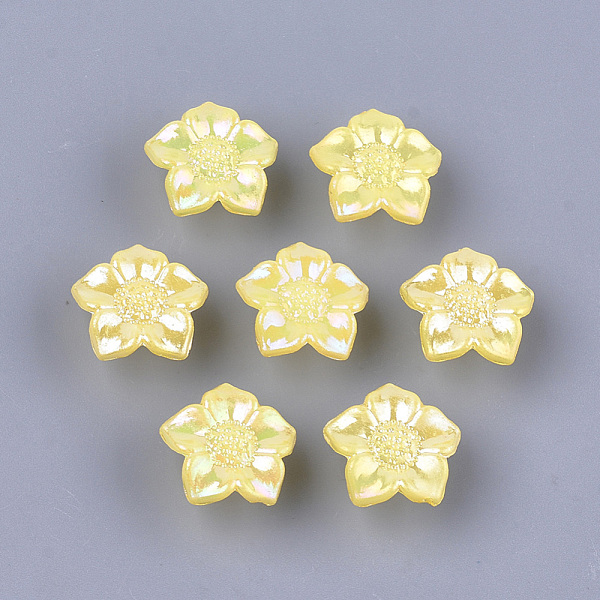 

PandaHall Opaque AS Plastic Shank Buttons, Pearlized, Flower, Yellow, 16.5x17x9mm, Hole: 3mm, about 1150pcs/500g Plastic Flower Yellow
