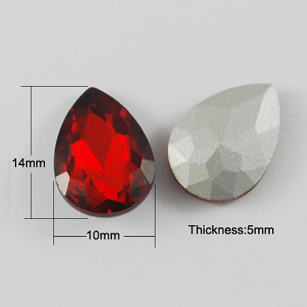 

PandaHall Glass Pointed Back Rhinestone, Back Plated, Faceted, Teardrop, Red, 14x10x5mm Glass Rhinestone Teardrop Red