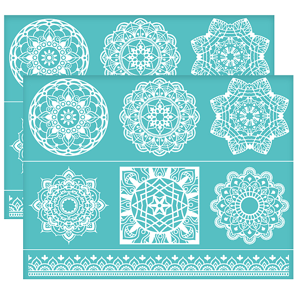 

PandaHall Self-Adhesive Silk Screen Printing Stencil, for Painting on Wood, DIY Decoration T-Shirt Fabric, Turquoise, Floral, 280x220mm...