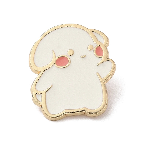 PandaHall Cartoon Style Dog Enamel Pins, Light Gold Zinc Alloy Brooch for Jacket Backpack, Women, White, 27.5x24x1.5mm Alloy+Enamel Dog...