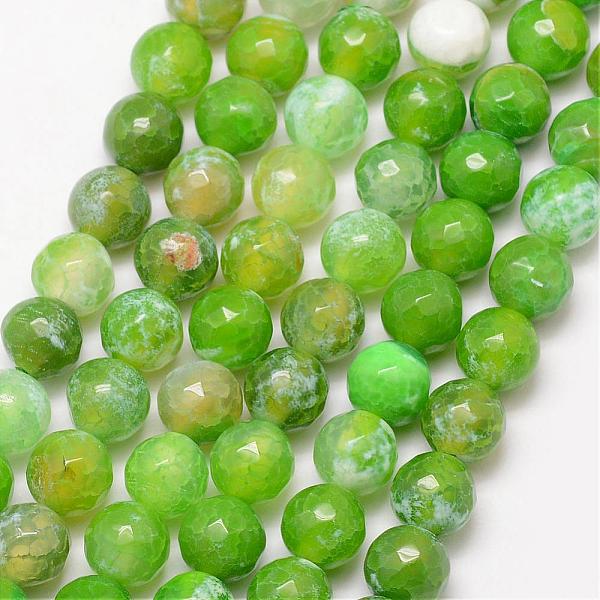 

PandaHall Natural Fire Crackle Agate Bead Strands, Round, Grade A, Faceted, Dyed & Heated, Lawn Green, 8mm, Hole: 1mm, about 47pcs/strand...