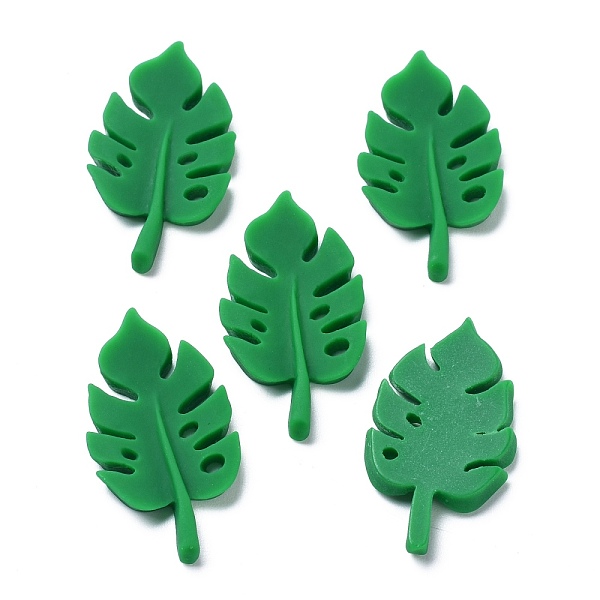 

PandaHall Opaque Resin Cabochons, for DIY Decoration, Leaf, Green, 31x17.5x3.5mm Resin Leaf Green