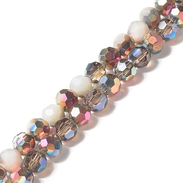 

PandaHall Transparent Electroplated Glass Beads Strands, Multi-color Plated, Faceted(32 Facets), Round, Sienna, 6x5.5mm, Hole: 1.2mm, about..., Brown
