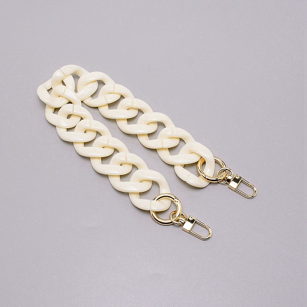 

PandaHall Resin Removable Chain Bag Straps, with Zinc Alloy Clasps, for Bag Straps Replacement Accessories, Old Lace, 41x3.3x0.7cm Resin