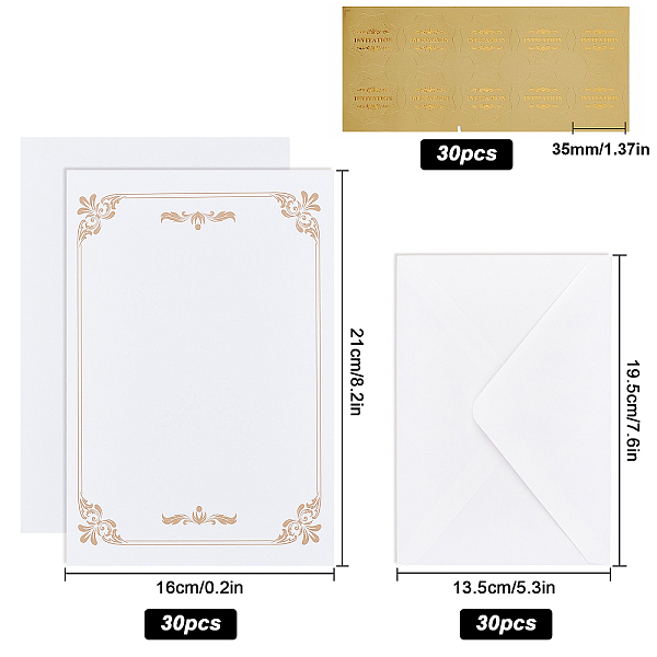 

PandaHall CRASPIRE Gilding Classical Kraft Paper Envelopes with Stickers, and Crown Pattern Letter Paper, Antique White, 135x195x0.5mm...