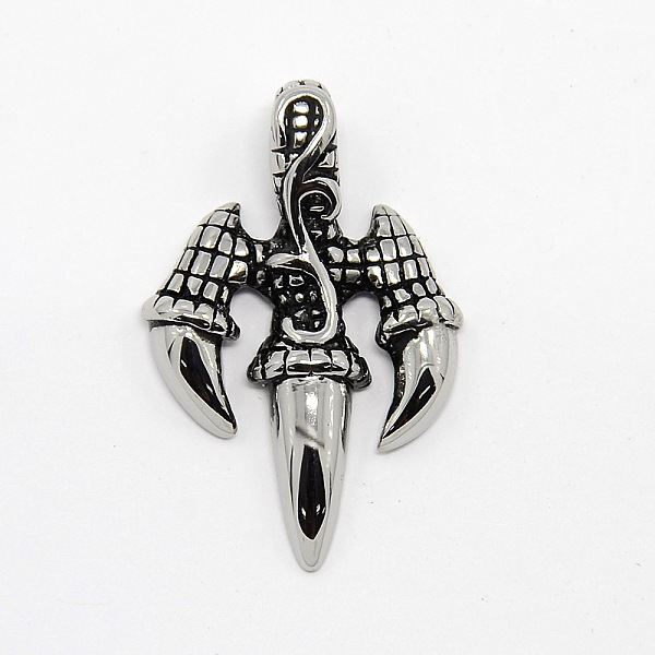 

PandaHall Vintage Men's 304 Stainless Steel Animal Claw Pendants, Antique Silver, 38x25x7mm, Hole: 6x4mm 304 Stainless Steel Body