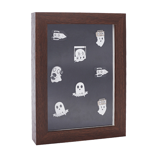 

PandaHall Tabletop Rectangle Wooden Coin Display Stands, Badge Storage Hanging Rack, with Felt Mat and Pothook Clasps, Coconut Brown...