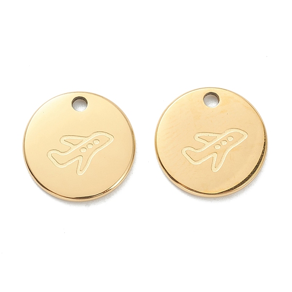 

PandaHall 304 Stainless Steel Charms, Flat Round with Plane, Real 18K Gold Plated, 11.5x1mm, Hole: 1.5mm 304 Stainless Steel Flat Round