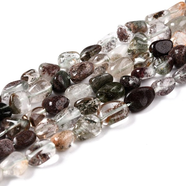 

PandaHall Natural Lodolite Quartz Beads Strands, Nuggets, Tumbled Stone, 5~8.5x5.5~7x3.5~4mm, Hole: 0.7mm, about 64pcs/strand, 16.34 inch...