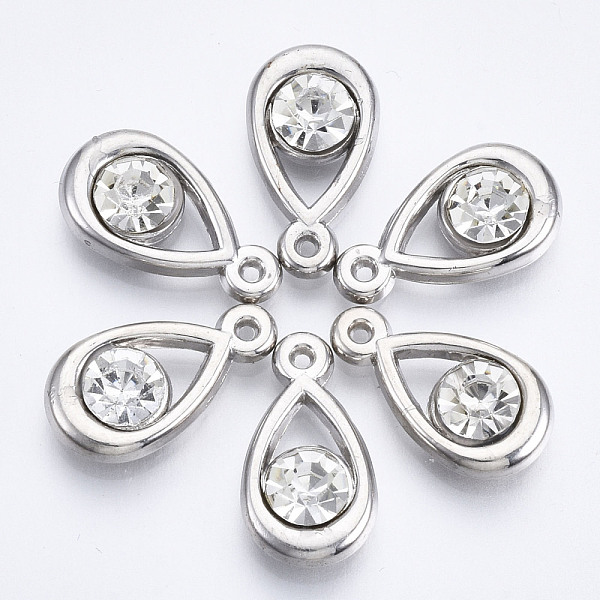 

PandaHall UV Plating Acrylic Pendants, with Acrylic Rhinestone, Teardrop, Platinum, 18x10x5mm, Hole: 1mm Acrylic Teardrop