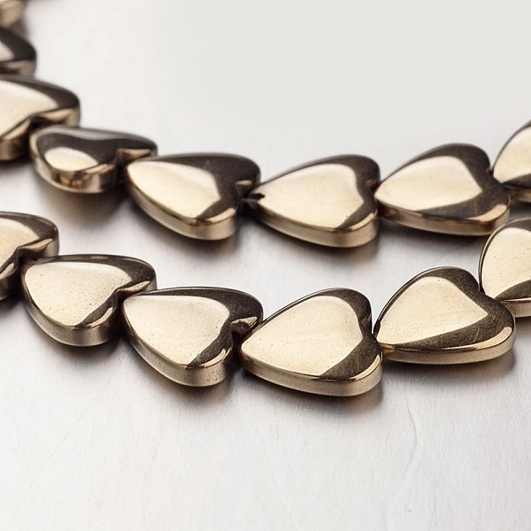 

PandaHall Electroplate Non-magnetic Synthetic Hematite Bead Strands, Heart, Antique Bronze Plated, 10x10x3mm, Hole: 1mm, about 44pcs/strand...