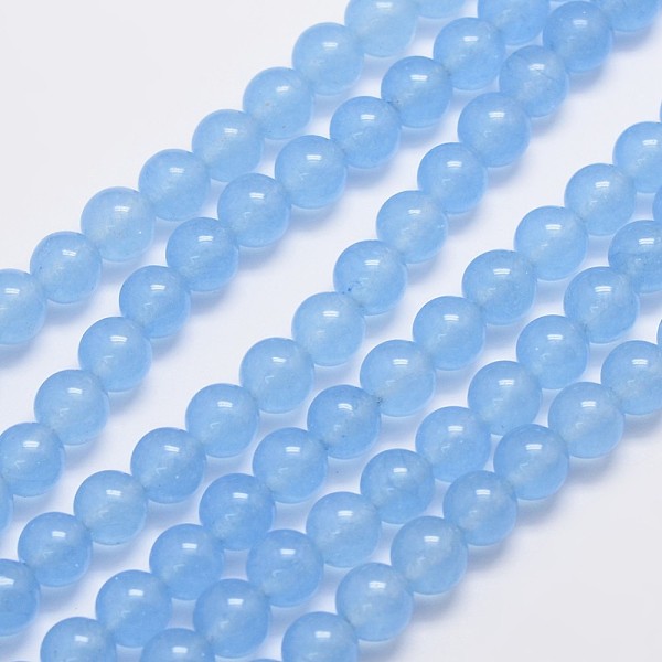 

PandaHall Natural & Dyed Malaysia Jade Bead Strands, Round, Light Sky Blue, 8mm, Hole: 1.0mm, about 48pcs/strand, 15 inch Malaysia Jade...