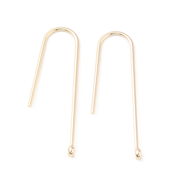 

PandaHall Brass Hooks, with Vertical Loops, Real 18K Gold Plated, 31x10x2mm, Hole: 1.2mm, Pin: 0.9mm Brass