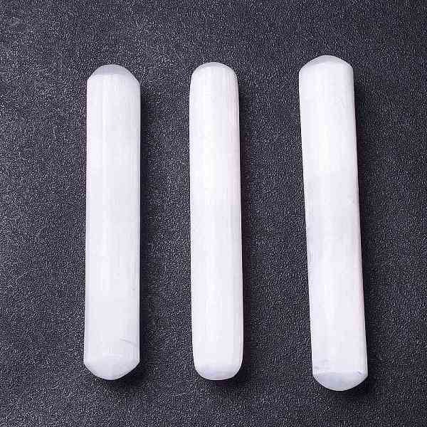 

PandaHall Natural Selenite Massage Sticks, Massage Tools, Gua Sha Scraping Stick, Column, WhiteSmoke, 147.5~155x24~25.5mm Selenite Column..., White