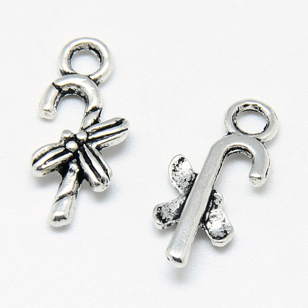 

PandaHall Tibetan Style Alloy Charms, Christmas Candy Cane, Cadmium Free & Nickel Free & Lead Free, Antique Silver, 16.5x7.5x4mm, Hole...