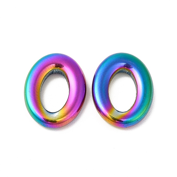 

PandaHall Ion Plating(IP) 304 Stainless Steel Linking Rings, Oval, Rainbow Color, 14x11x2.7mm, Inner Diameter: 8mm 304 Stainless Steel Oval