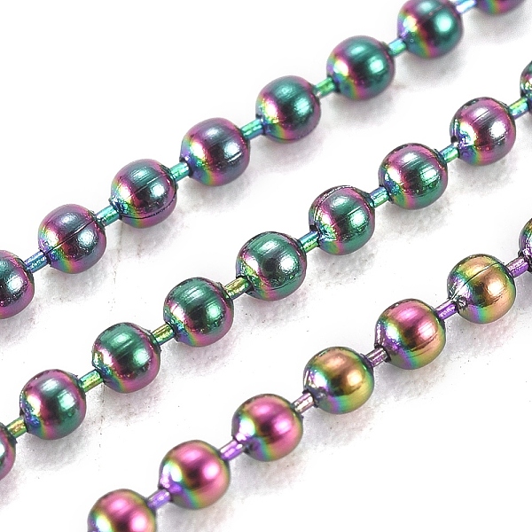 

PandaHall Ion Plating(IP) 304 Stainless Steel Ball Chains, with Spool, Round, Rainbow Color, 1.5mm, about 32.8 Feet(10m)/roll 304 Stainless...