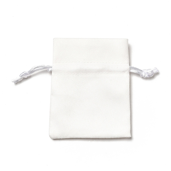 

PandaHall Velvet Cloth Drawstring Bags, Jewelry Bags, Christmas Party Wedding Candy Gift Bags, Rectangle, White, 9x7cm Velvet None White