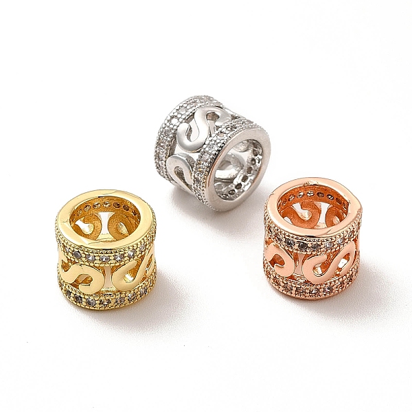 

PandaHall Rack Plating Brass Micro Pave Cubic Zirconia Beads, Long-Lasting Plated, Cadmium Free & Lead Free, Column with Letter.S, Mixed..., Clear
