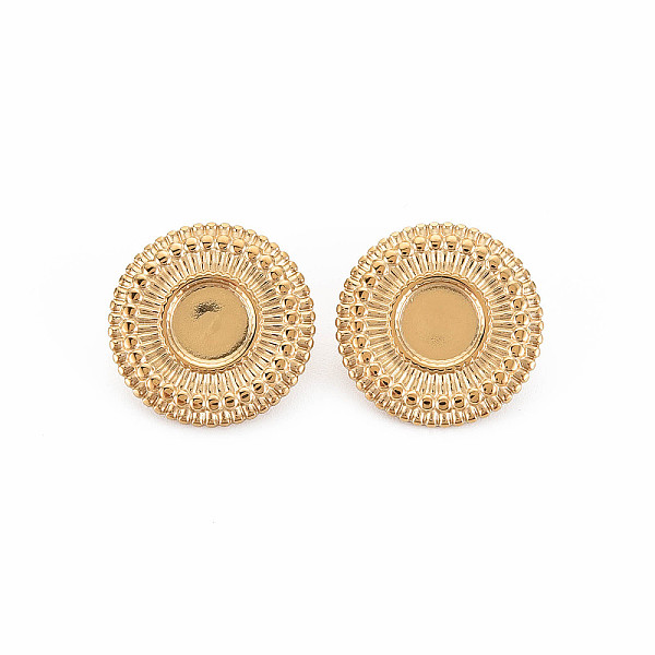 

PandaHall Ion Plating(IP) 304 Stainless Steel Clip-on Earring Settings, Earring Findings, Flat Round, Nickel Free, Real 14K Gold Plated...