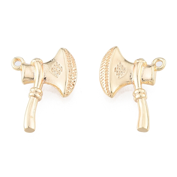 

PandaHall Brass Charms, Cadmium Free & Nickel Free & Lead Free, Axe, Real 18K Gold Plated, 15x11x2.5mm, Hole: 0.9mm Brass Tool