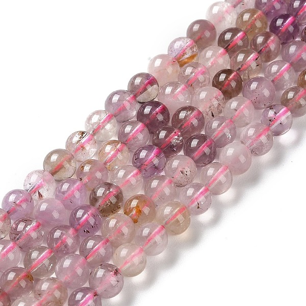 

PandaHall Natural Purple Rutilated Quartz Beads Strands, Round, 6mm, Hole: 0.9mm, about 60~61pcs/strand, 15.35''~15.55''(39~39.5cm)...