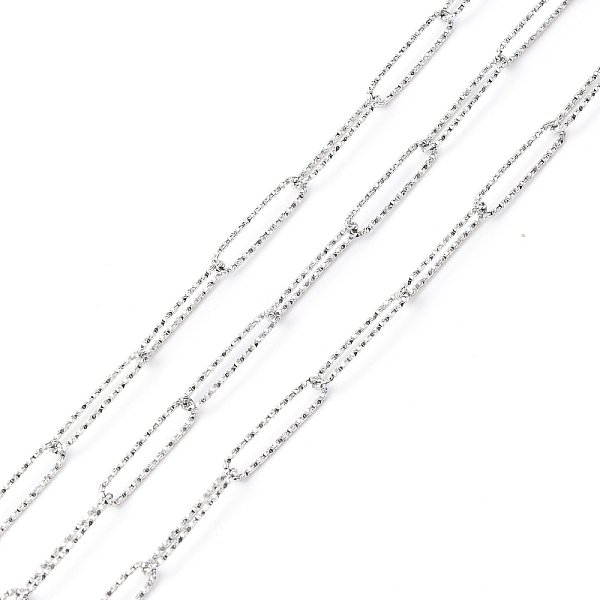 

PandaHall 304 Stainless Steel Textured Paperclip Chains, Soldered, with Spool, Stainless Steel Color, 20x4x1mm, about 16.40 Feet(5m)/Roll...