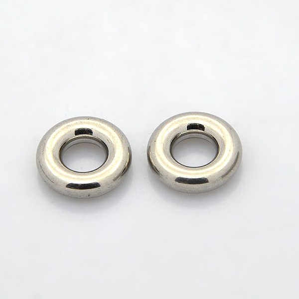 

PandaHall Ring 304 Stainless Steel Spacer Beads, Stainless Steel Color, 12x3.5mm, Hole: 5.5mm 304 Stainless Steel Ring