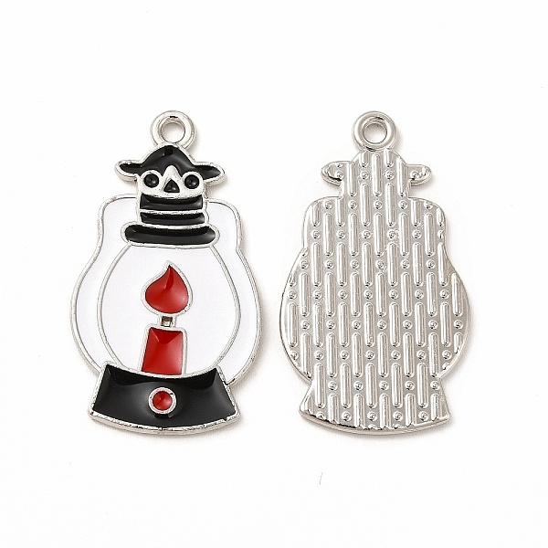 

PandaHall Rack Plating Alloy Enamel Pendants, Cadmium Free & Nickel Free & Lead Free, Halloween Theme, Paraffin Lamp Charm, Platinum..., Red