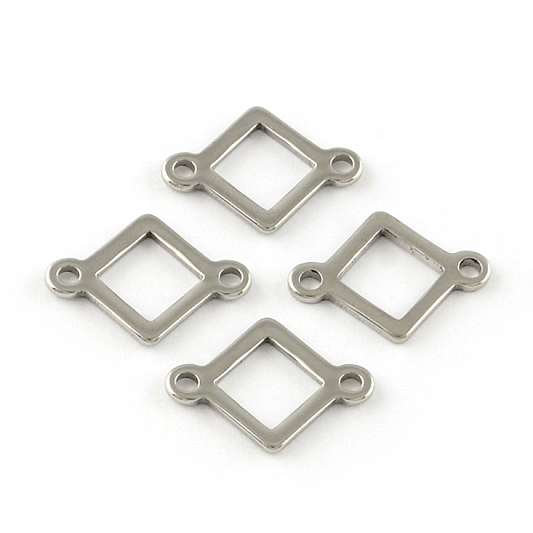 

PandaHall Smooth Surface 201 Stainless Steel Rhombus Links connectors, Stainless Steel Color, 16x12x1mm, Hole: 1.5mm 201 Stainless Steel...